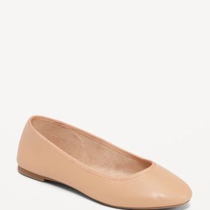 NWT OLD NAVY Faux-Leather Ballet Flats Color: TAN SIZE 7
